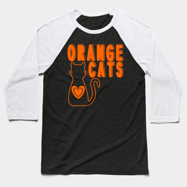 Orange cat lover Baseball T-Shirt by Mandz11